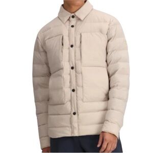 Obermeyer Down Explorer Shirt Jacket Cement Beige NEW small men’s, medium women
